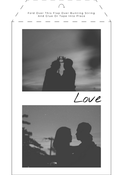 Engagement Photo Banner Template, Couples Engagement Party Banner, Minimalist Photo Bunting, Printable Editable Template