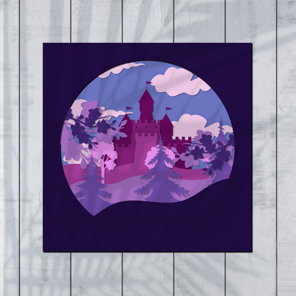 Castle 3D Box Paper Cut Castle Light Box Svg, Fantasy Shadow Box Svg Cricut File Cutting Cricut, Kids Gift Shadow Paper Cut, DIY