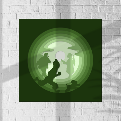 TinTin, Milo, Professor Scene Paper Cut Light Box, Shadow Box, SVG, Template, Digital, Cricut, Silhouette, Kids Room, Home Decor, DIY