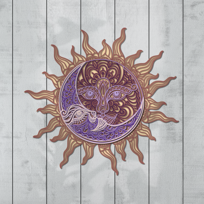 Sun and Moon SVG Shadow Box Template, Celestial 3D Shadowbox, Layered Cardstock Paper Cut for Cricut, Wall Decor DIY