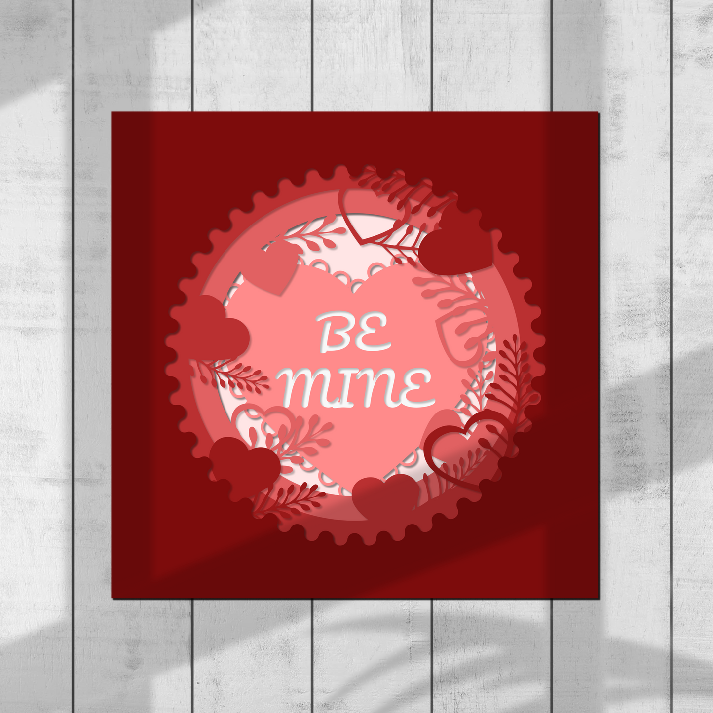 3D Be Mine Shadow Box, Valentines Day Shadow Box, Boho Rainbow Svg, Heart and Love SVG, Files For Cricut and Silhouette