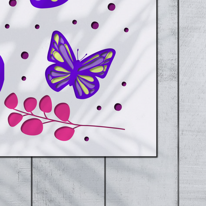 Butterfly shadow box svg, butterfly layered svg, paper cut butterflies, 3D butterfly svg file, butterfly stencil svg, butterfly light box