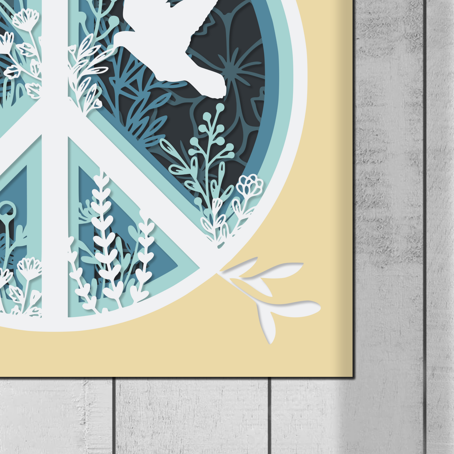 3D Peace Sign Shadow Box, Floral Svg, 3D Mandala, Files For Cricut and Silhouette