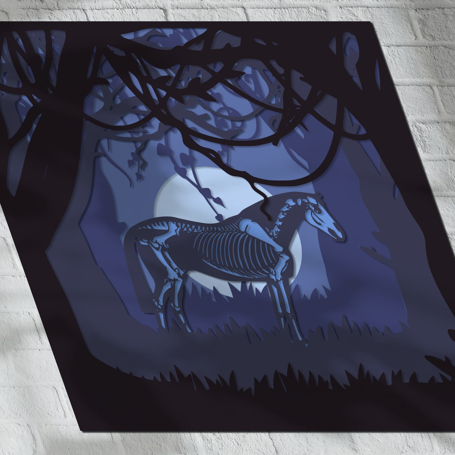 Horse spirit paper light box template, shadow box template, shadow box art, Cutting Cricut, Layered svg file