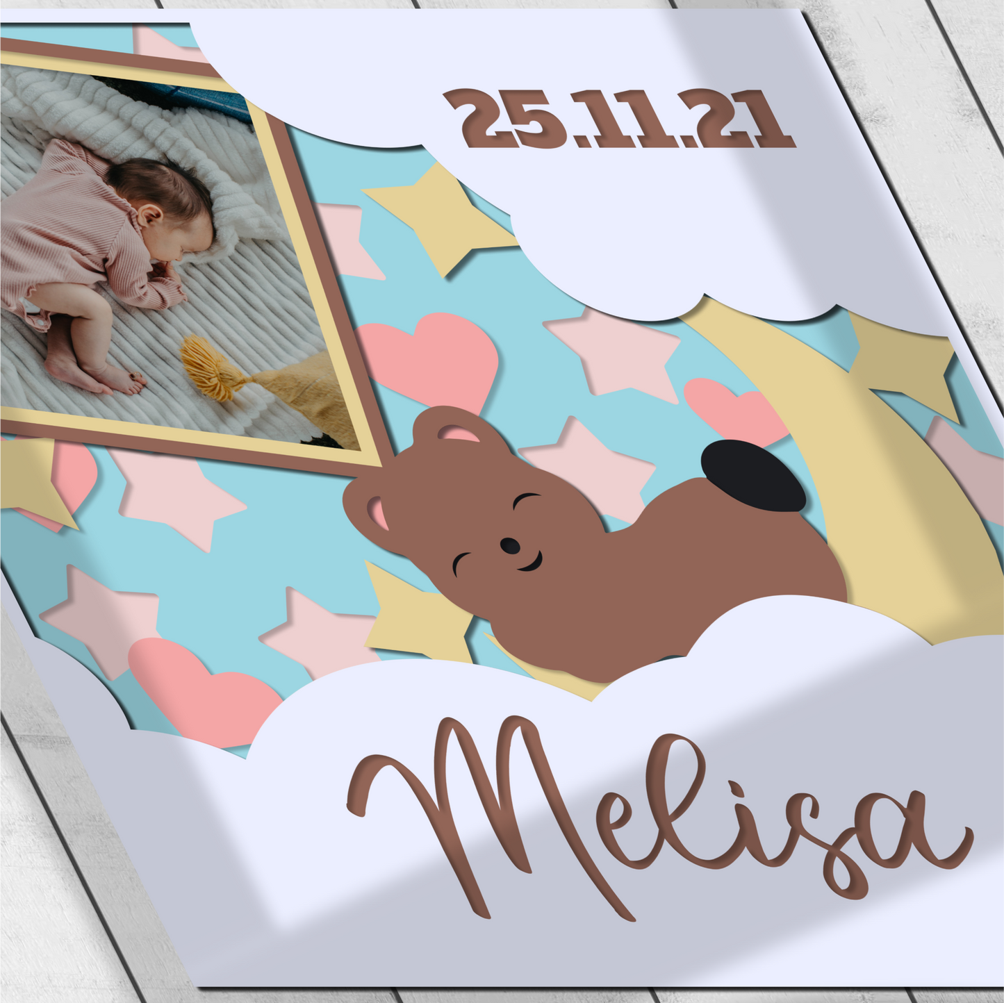 Baby stat shadow box svg, Layered photo frame svg, Baby frame shadow box, 3d baby photo, Baby shower shadow box svg, shadow box frame