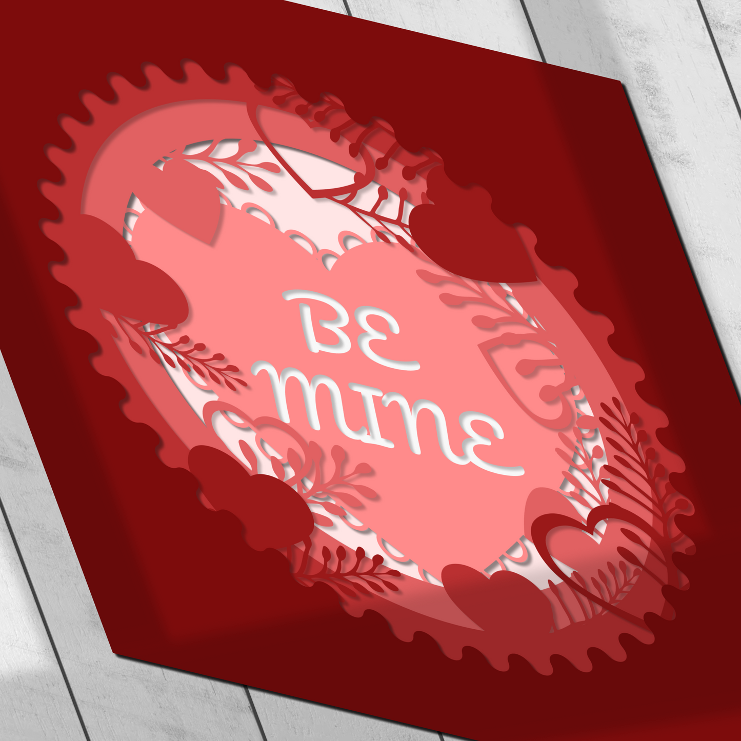 3D Be Mine Shadow Box, Valentines Day Shadow Box, Boho Rainbow Svg, Heart and Love SVG, Files For Cricut and Silhouette