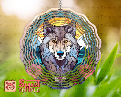 Wolf Wind Spinner Sublimation Designs, Wolf Wind Spinner PNG, Wind Spinner Sublimation Design, Wolf Wind Spinner Sublimation Template