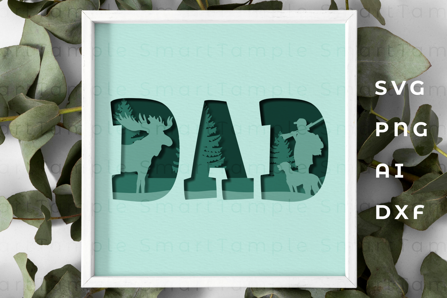 3D Layered Dad Shadow Box SVG, Father's Day Light Box SVG, Father Papercut Light Box SVG , Dad Light Box Template Cricut and Silhouette