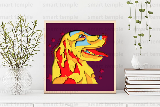 3D Dog Layered SVG, English Cocker Spaniel 3D SVG, Dog Pop Art 3D, Colorful Dog Shadow Box, Pet Layer Cardstock, For Cricut For Silhouette