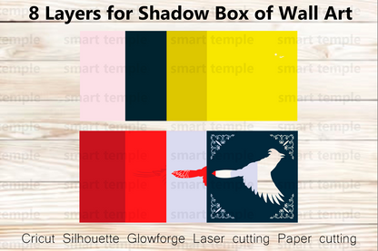 Cardinal Memorial Shadow Box SVG, Cardinal Shadow Box, Cardinal 3D Box, Bird Cardinal Light Box Svg, For cricut, Cardinal Memorial svg